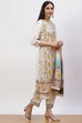 Navy Blue Acrylic Straight Suit Set image number 3