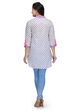 White Cotton Straight Kurta image number 3