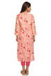 Peach Straight Viscose Kurta image number 4