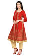 Maroon Kalidar Viscose Kurta image number 2