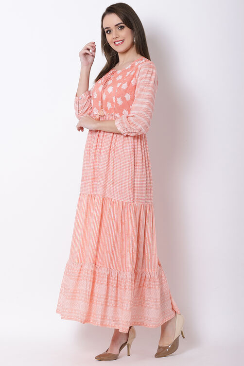 Peach Viscose Dress image number 2