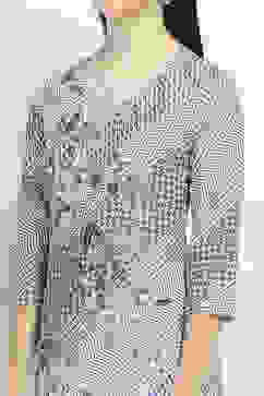 Indigo Cotton Printed Straight Kurta image number 1