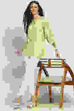 Lime Green Viscose Rayon Straight Kurti image number 0