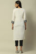 Ecru Rayon Staight Kurta image number 3