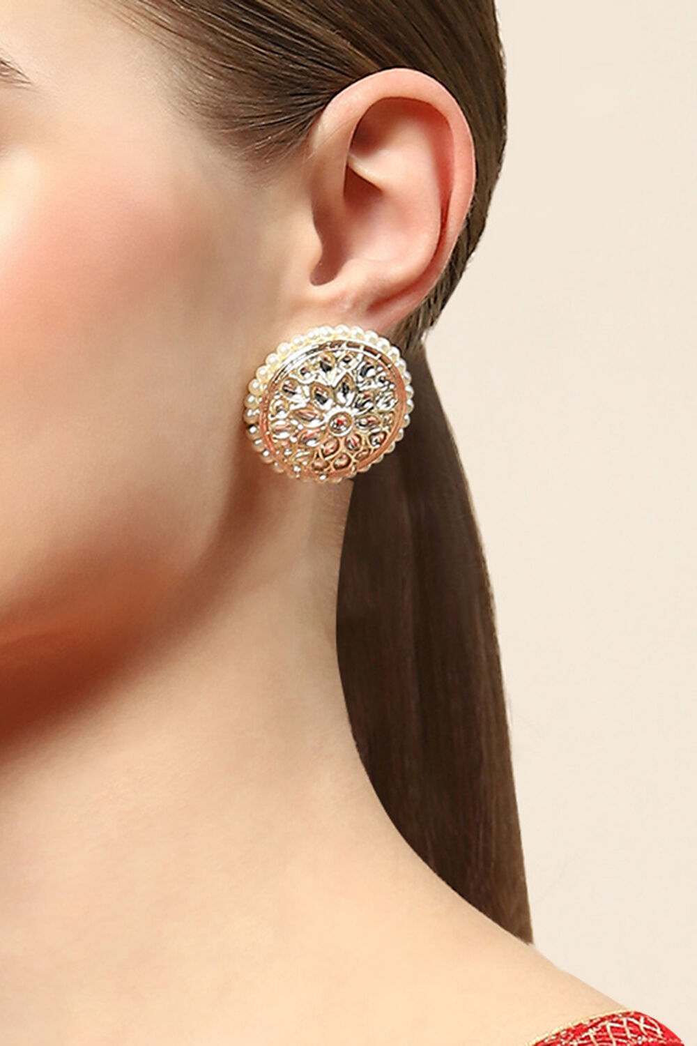 Gold Brass Earrings image number 3