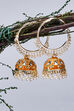 Yellow Metal Brass Earrings image number 4