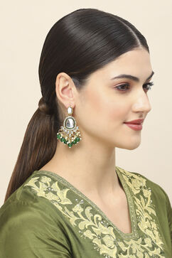 Green Oxidised Alloy Earrings image number 3