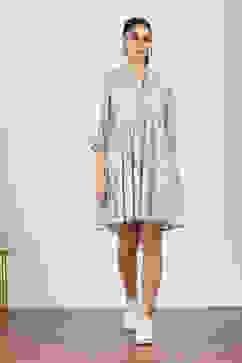 Blue Rayon Flex Tiered Dresses image number 6