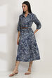 Indigo Cotton Tiered Dress image number 2