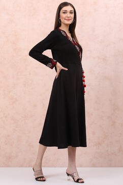 Navy Blue Acrylic Tiered Kurta image number 3