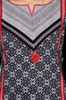 Black Straight Cotton Kurta image number 4