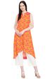 Orange Viscose Flared Kurta image number 0