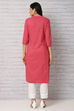 Pink Cotton And Cambric Straight Kurta image number 5