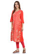 Red Cotton Kurta image number 2