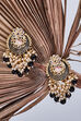 Black Metal Brass Earrings image number 4