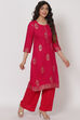 Pink Viscose Rayon Kurta image number 2