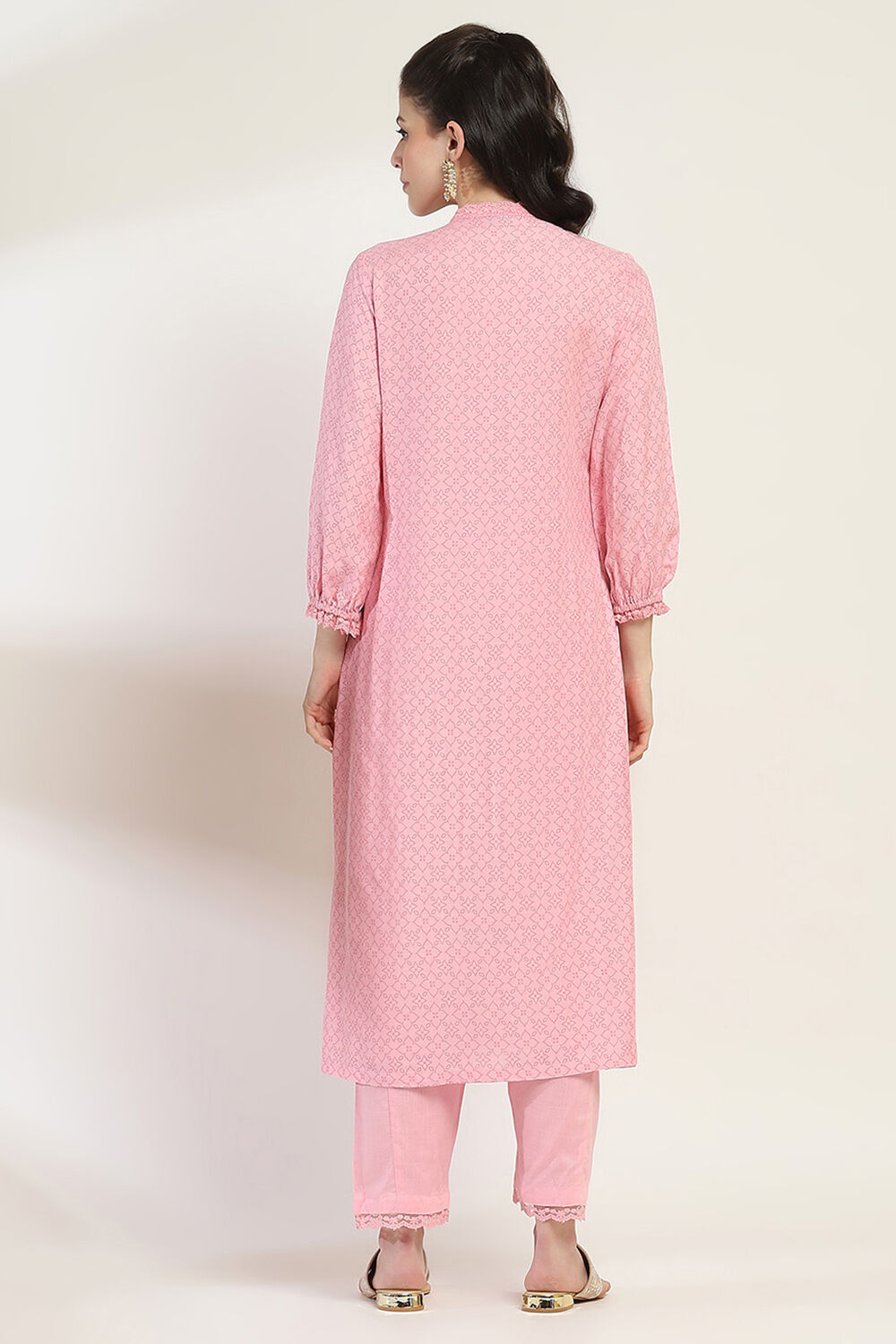 Pink Viscose Rayon Straight Set image number 4