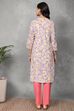 Lavender Printed Straight Kurta image number 3