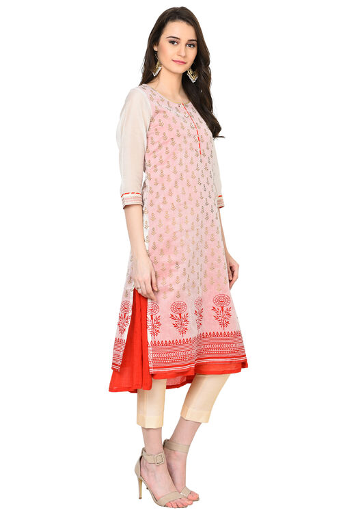 Ivory Straight Polyester Kurta image number 2