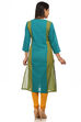 Green Straight Poly Cotton Kurta image number 4
