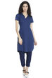 Indigo Straight Cotton Kurta image number 0