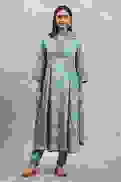 Teal Viscose Rayon Printed Kalidar Suit Set image number 6