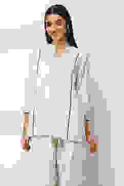 Off-White Cotton Blend Straight Top image number 5