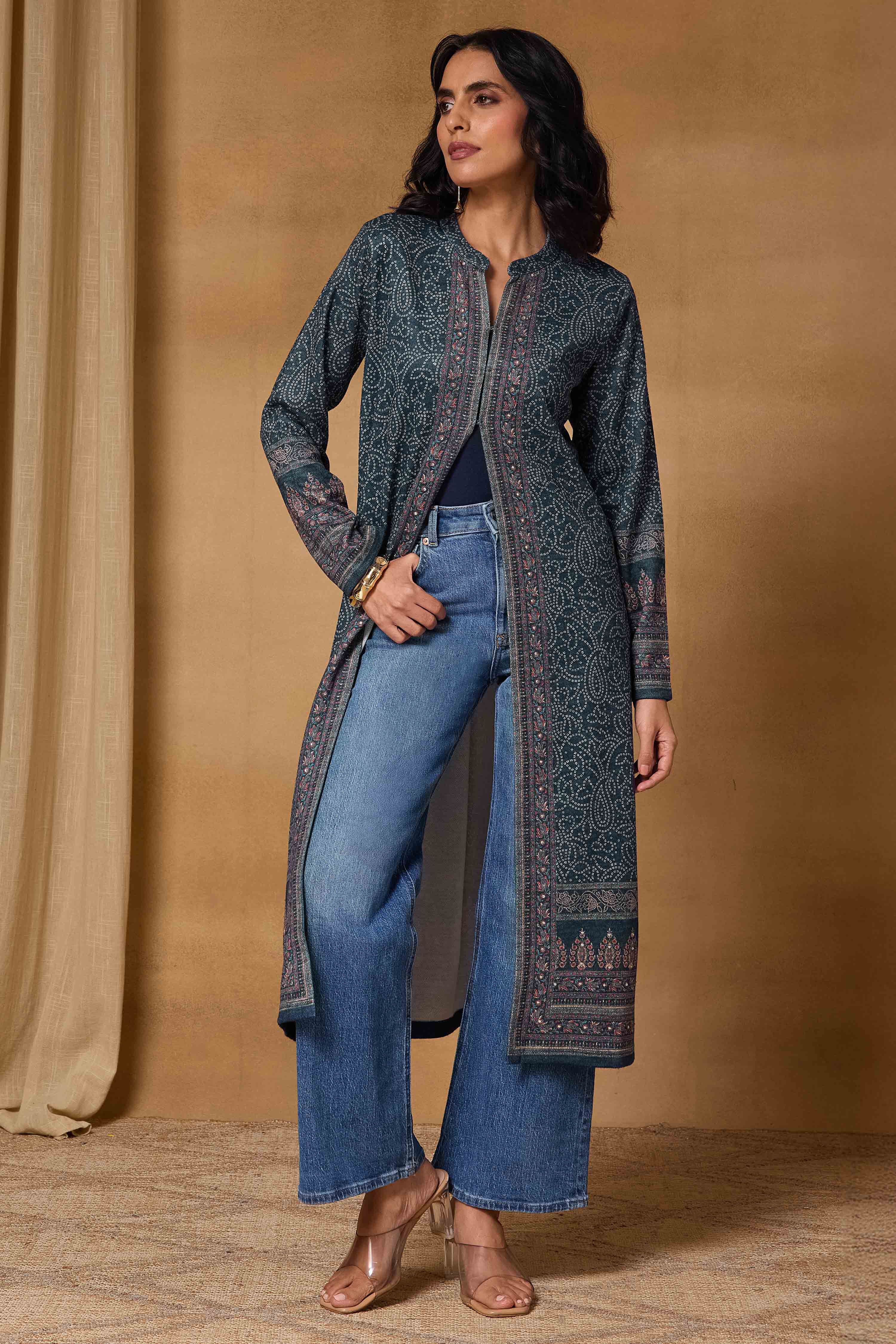 Indigo Polyester Regular Printed Cape image number 0