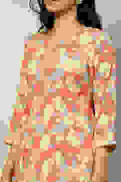 Coral Floral Printed Straight Kurta Palazzo Set image number 1