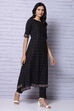 Black Viscose A Line Kurta image number 4