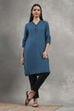 Purple Viscose Blend Solid Straight Kurta image number 5