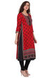 Red Straight Modal Kurta image number 3
