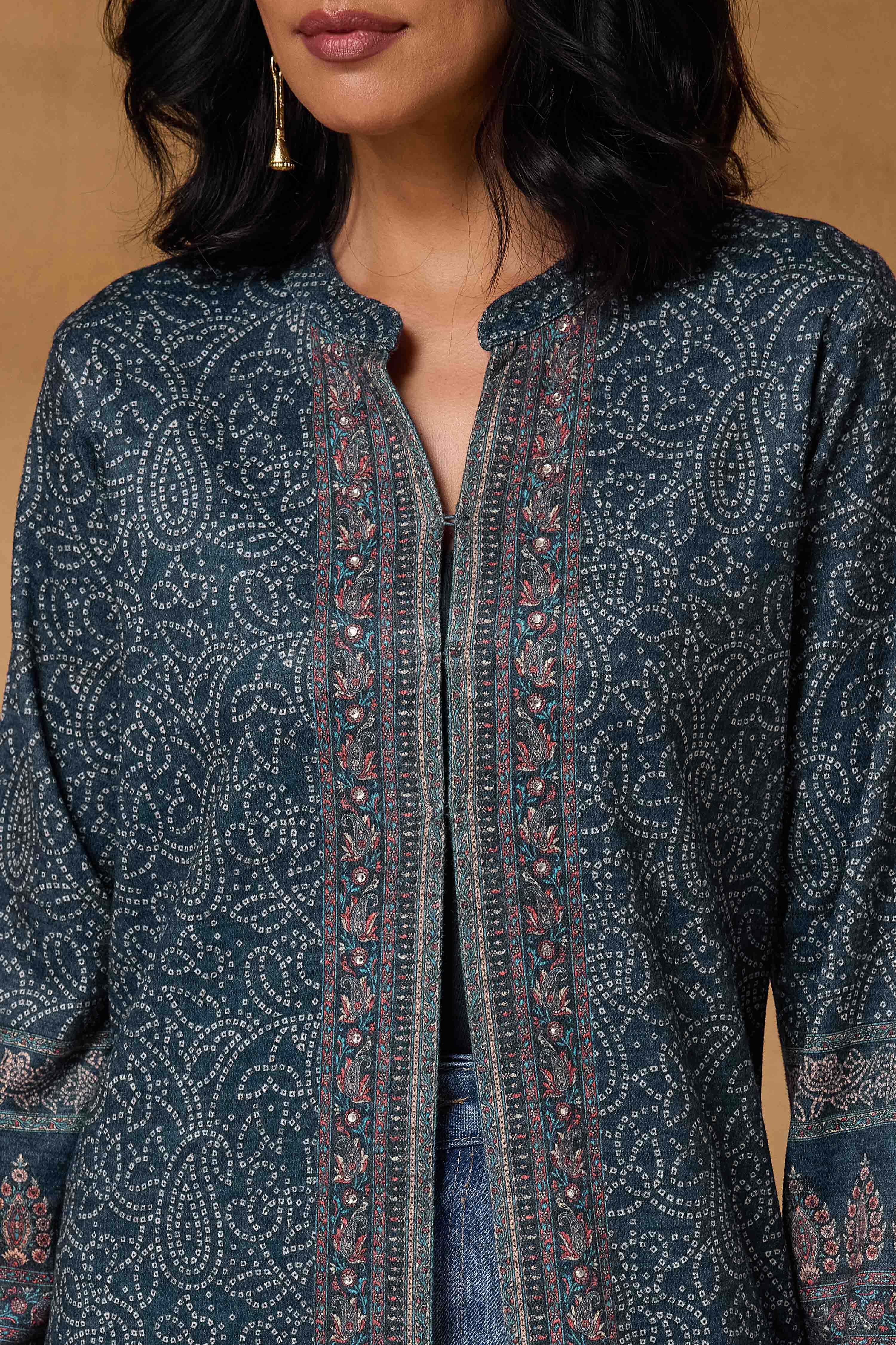 Indigo Polyester Regular Printed Cape image number 1