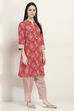 Red Cotton Straight SET image number 5