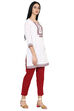 White Straight Poly Cotton Indie Top image number 3