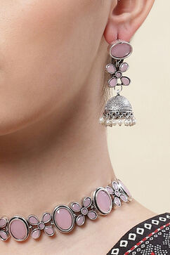 Light Pink Brass Earrings image number 1