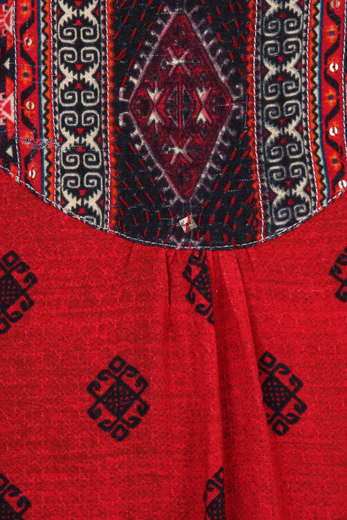 Red Straight Modal Kurta image number 5