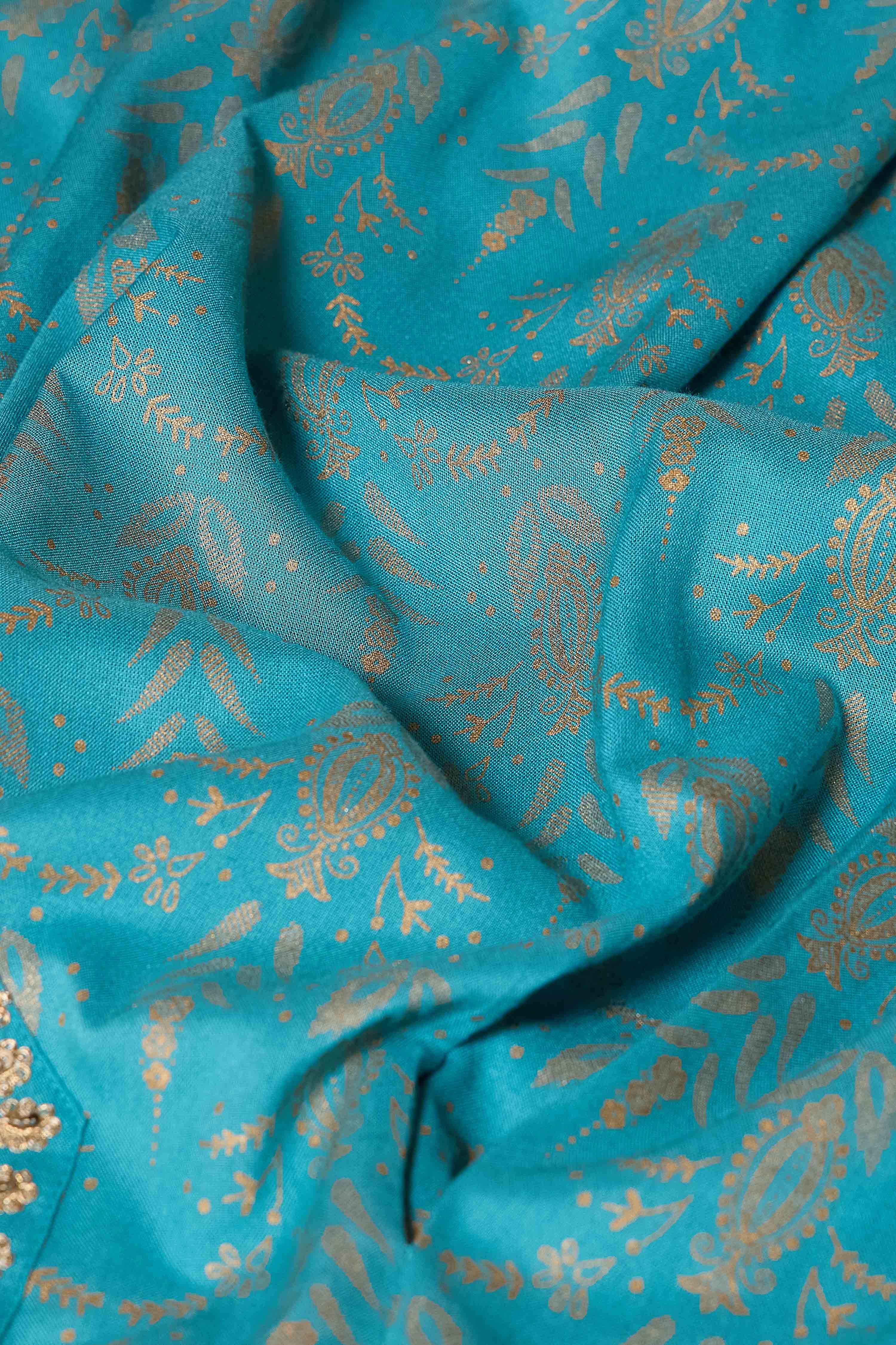 Red Viscose Rayon Straight Printed Suit Set image number 3