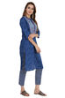 Indigo Straight Cotton Kurta image number 3