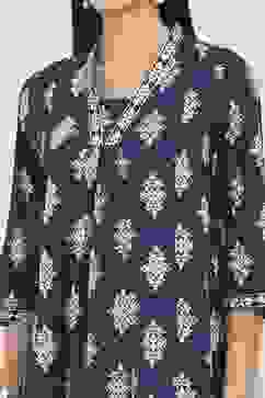 Blue Cotton A-line & Kalidar Kurtas image number 1