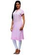 Light Pink Cotton Straight Kurta image number 2
