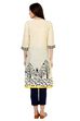 Beige Straight Cotton Kurta image number 5