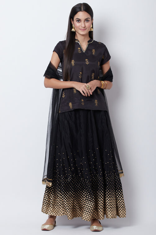 Black Viscose Suit Set image number 5