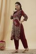 Blue Viscose Blend Straight Printed Kurta Pants Set image number 3