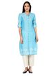 Blue Straight Poly Cotton Kurta image number 0