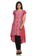 Red Asymmetric Cotton Kurta image number 0