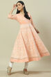 Peach Cotton Blend Straight Kurta image number 0