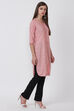 Pink Poly Cotton Straight Kurta image number 2