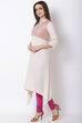 Off White Viscose A-Line Kurta image number 2