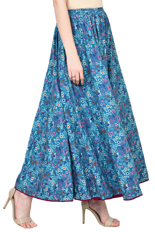 Blue Cotton Skirt image number 3